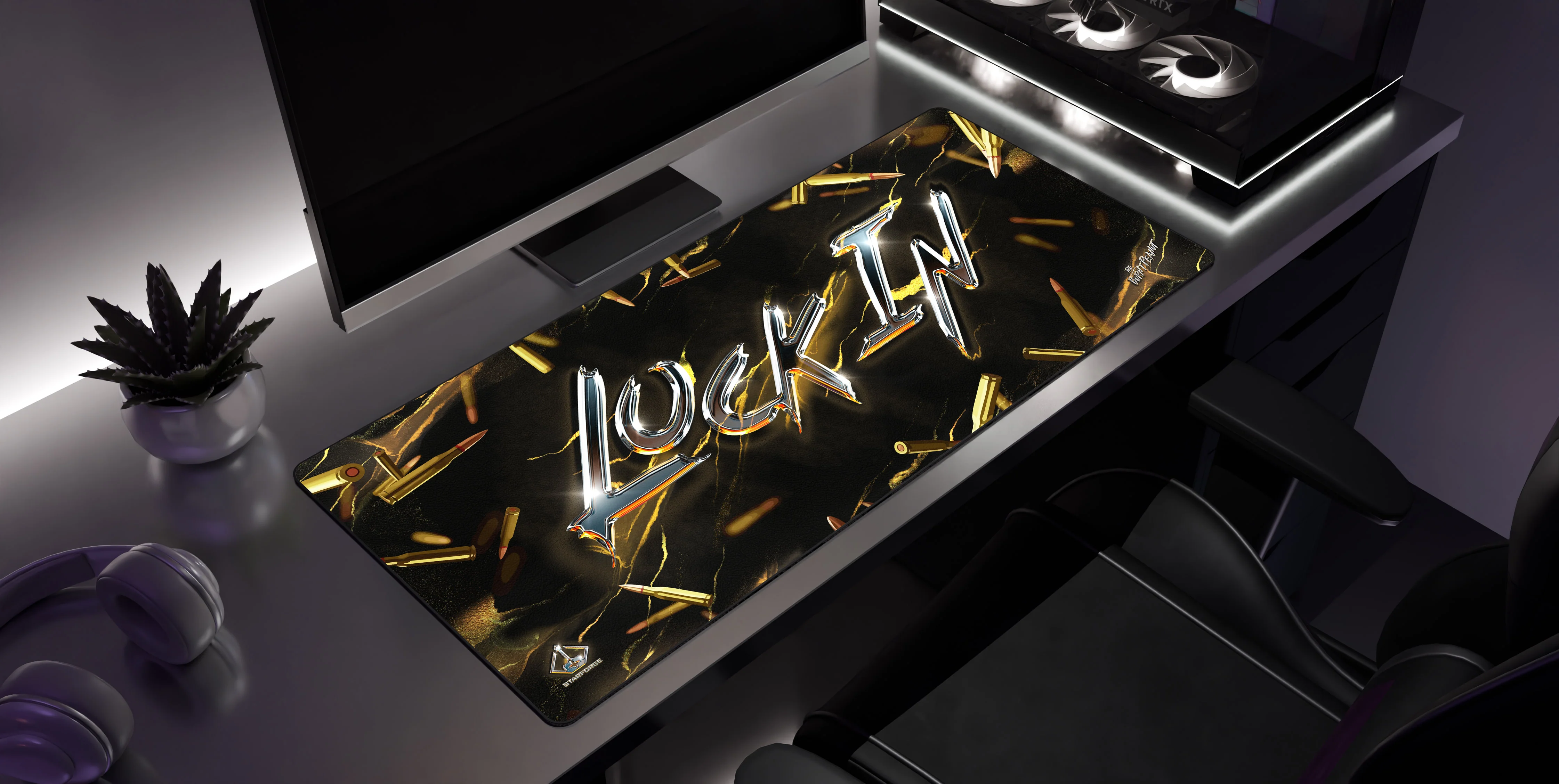 Lock In - Burnt Peanut Desk Mat - Image 3